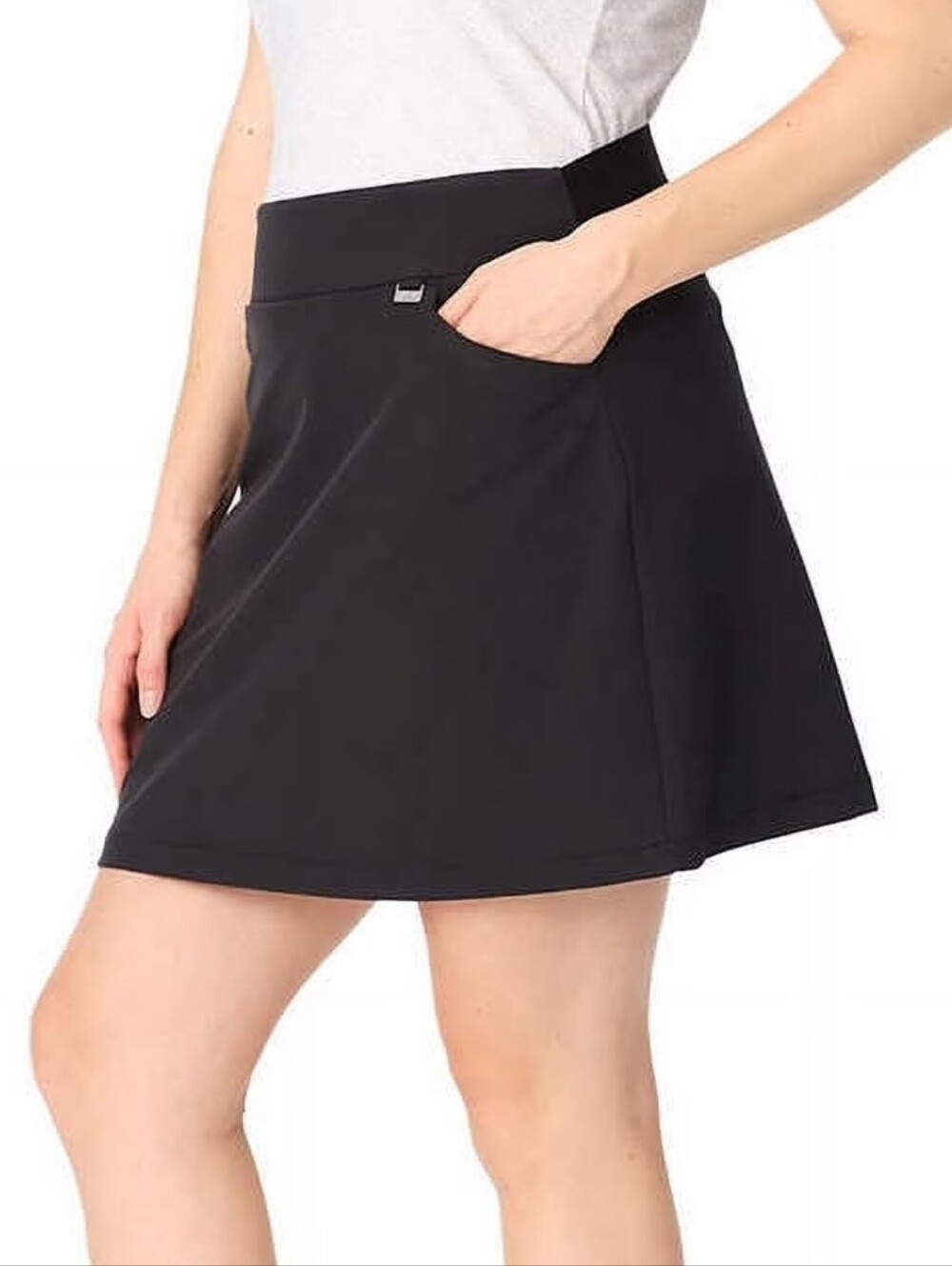 Plus Size‎ Pull-on Skort XXL Black Mini Skirt with Attached Shorts Golf Tennis